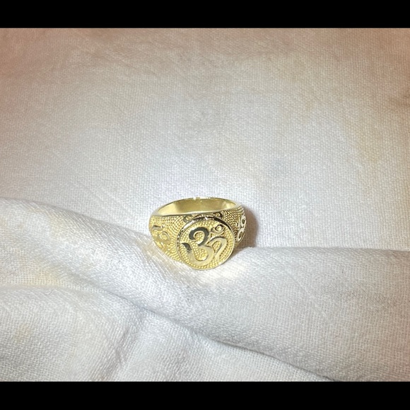 Men’s 14 carat gold om ring - Picture 4 of 7